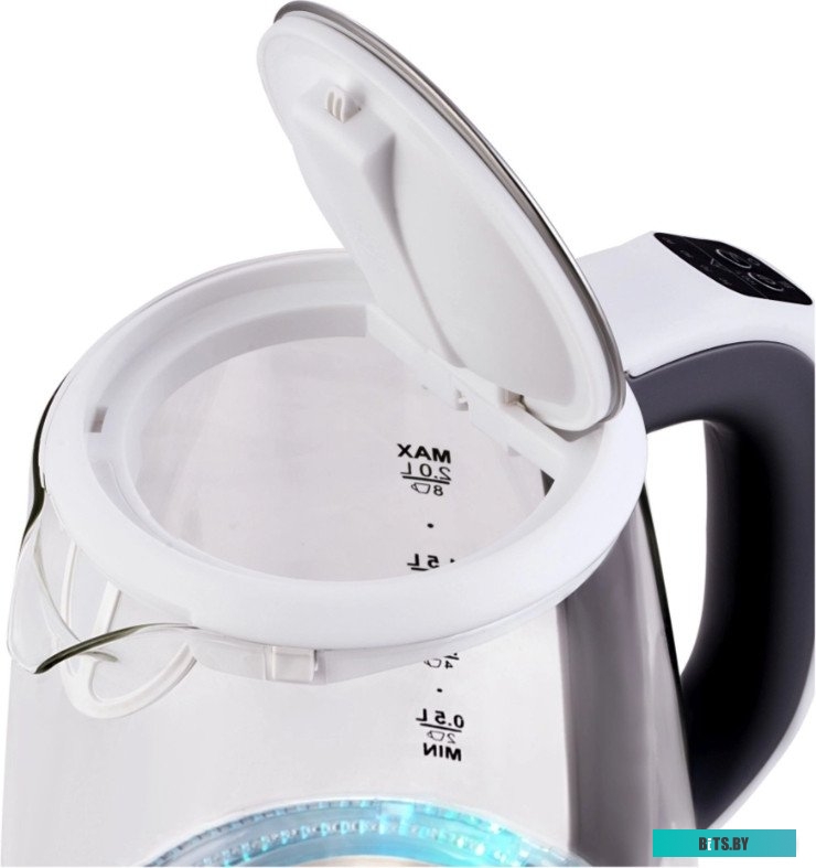 HYK-G8880 Чайник электрический Hyundai HYK-G8880 2л. 2200Вт серый/серебристый корпус: стекло