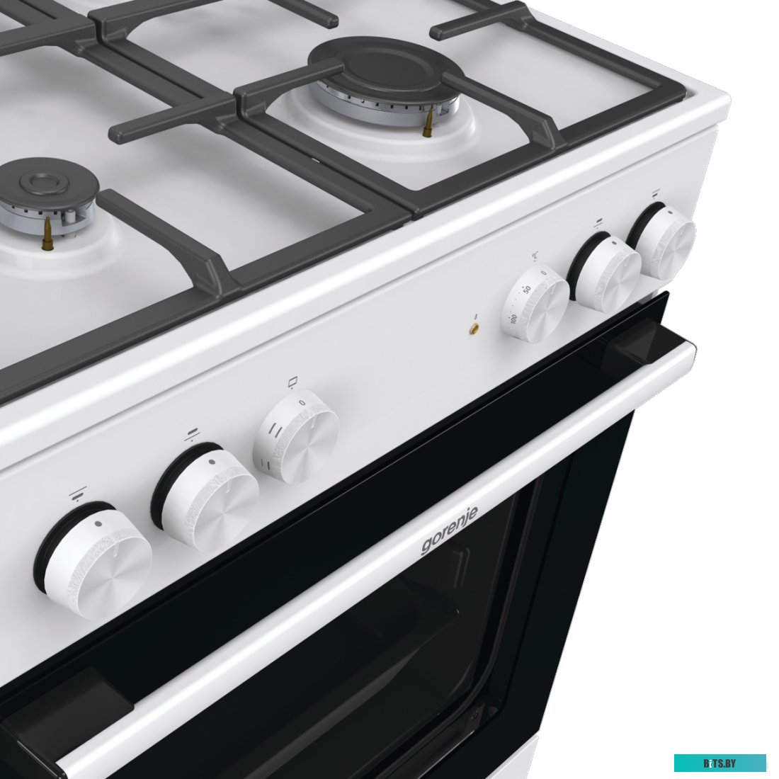 GK6A20WF Плита Комбинированная Gorenje GK6A20WF белый (стеклянная крышка) реш.чугун