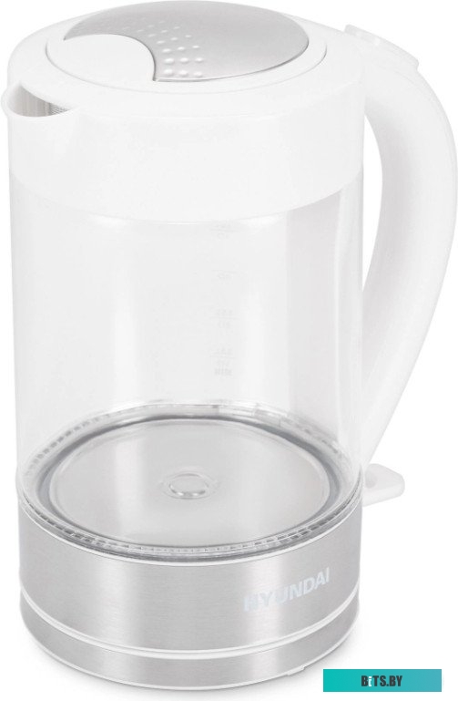 HYK-G9990 Чайник электрический Hyundai HYK-G9990 1.5л. 2000Вт белый/серебристый корпус: стекло