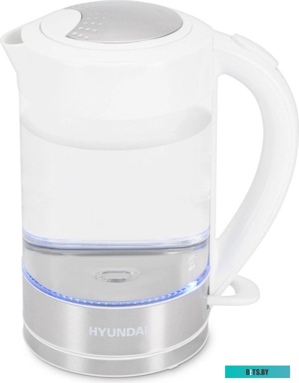 HYK-G9990 Чайник электрический Hyundai HYK-G9990 1.5л. 2000Вт белый/серебристый корпус: стекло