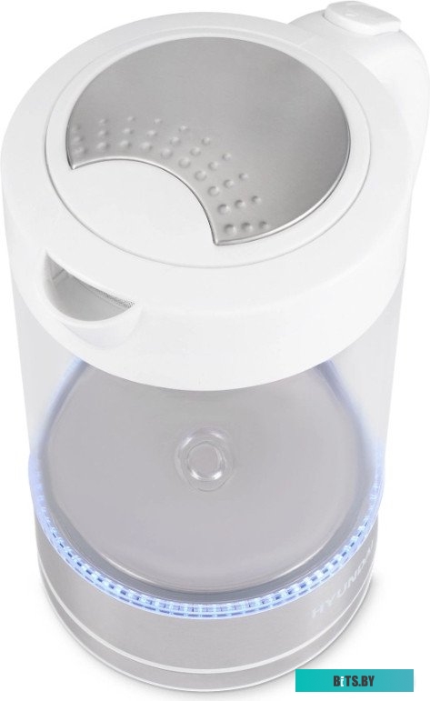 HYK-G9990 Чайник электрический Hyundai HYK-G9990 1.5л. 2000Вт белый/серебристый корпус: стекло