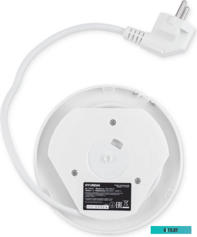 HYK-G9990 Чайник электрический Hyundai HYK-G9990 1.5л. 2000Вт белый/серебристый корпус: стекло