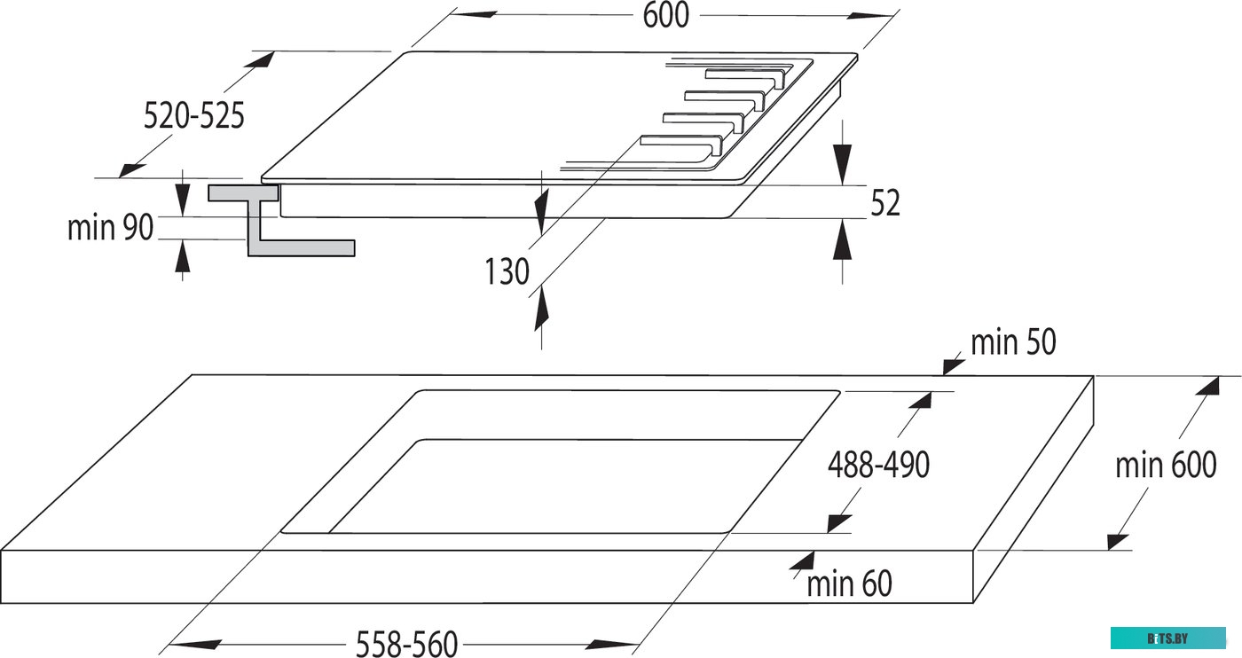 GCE691BSC Газовая варочная поверхность Gorenje GCE691BSC черный