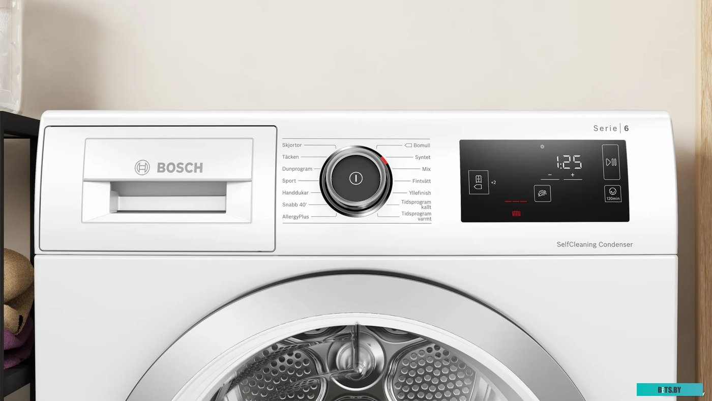 WTU8769SSN Сушильная машина Bosch Serie 6 WTU8769SSN пан.англ. кл.энер.:A макс.загр.:9кг белый