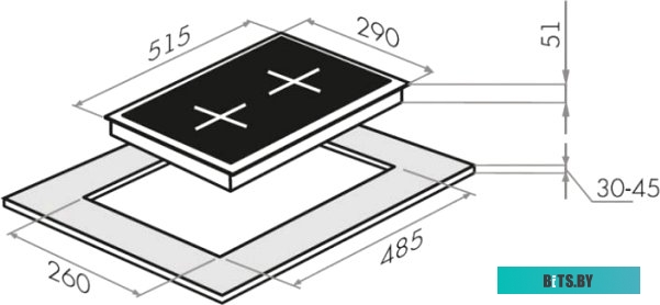 КА-00013560 Газовая варочная поверхность Maunfeld EGHE.32.63CBG/G бежевый