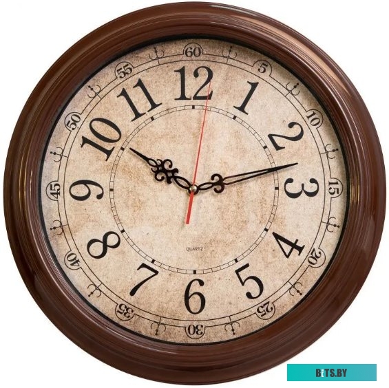 WALLC-R77P35/BROWN Часы настенные аналоговые Бюрократ WallC-R77P коричневый
