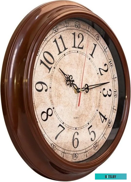 WALLC-R77P35/BROWN Часы настенные аналоговые Бюрократ WallC-R77P коричневый