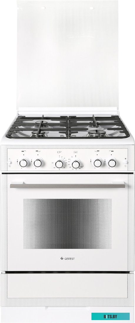 ПГ 6300-02 0340 Плита Газовая Gefest ПГ 6300-02 0340 белый (стеклянная крышка) реш.чугун