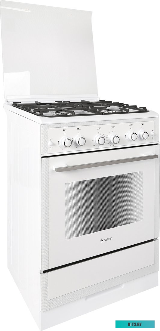 ПГ 6300-02 0340 Плита Газовая Gefest ПГ 6300-02 0340 белый (стеклянная крышка) реш.чугун