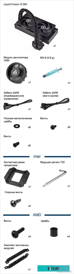 Система жидкостного охлаждения ARCTIC Liquid Freezer III 280 A-RGB ACFRE00143A
