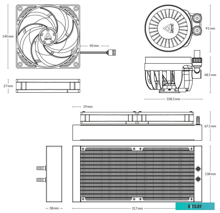Система жидкостного охлаждения ARCTIC Liquid Freezer III 280 A-RGB ACFRE00143A