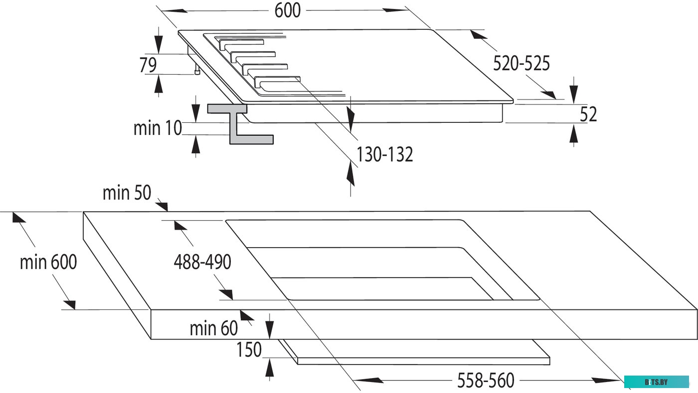 GW6D42CLI Газовая варочная поверхность Gorenje GW6D42CLI слоновая кость