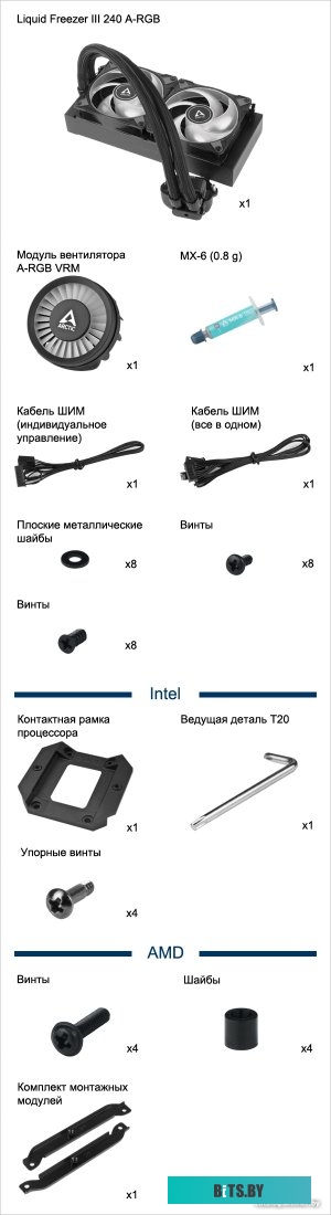 Жидкостное охлаждение для процессора Arctic Liquid Freezer III 240 A-RGB Black ACFRE00142A