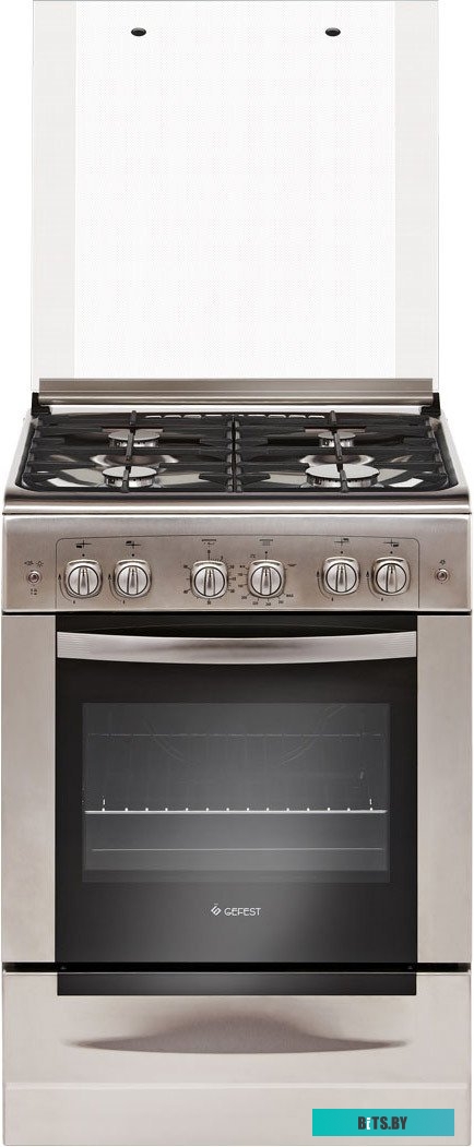 ПГ 6100-02 0004 Плита Газовая Gefest 6100-02 0004 нержавеющая сталь (стеклянная крышка) реш.чугун