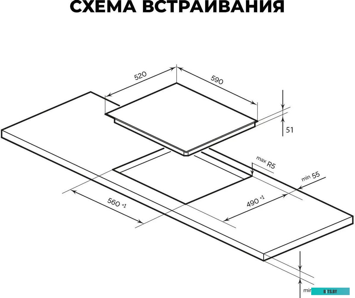 CHPE000016 Варочная поверхность Lex EVH 640B BL черный