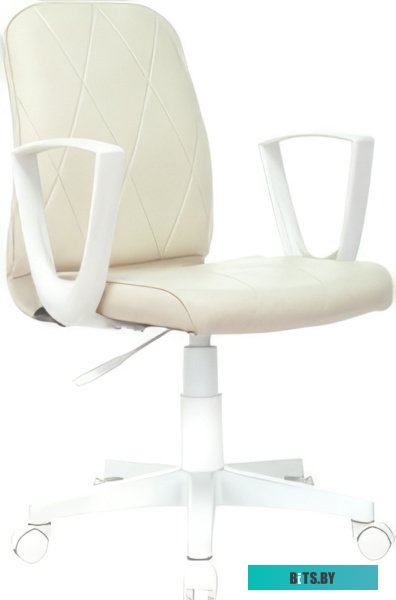 CH-W327/OR-10 Кресло Бюрократ CH-W327 слоновая кость OR-10 эко.кожа крестов. пластик пластик белый