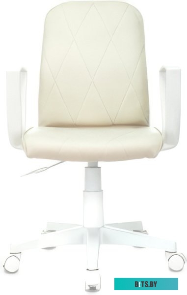 CH-W327/OR-10 Кресло Бюрократ CH-W327 слоновая кость OR-10 эко.кожа крестов. пластик пластик белый