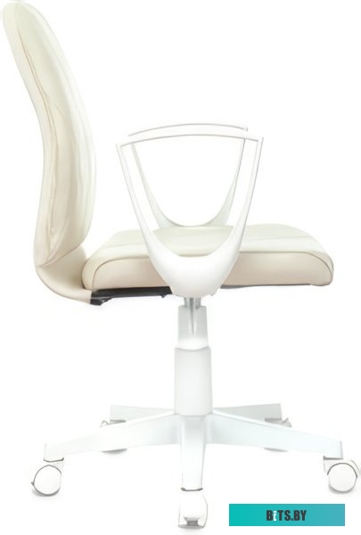 CH-W327/OR-10 Кресло Бюрократ CH-W327 слоновая кость OR-10 эко.кожа крестов. пластик пластик белый