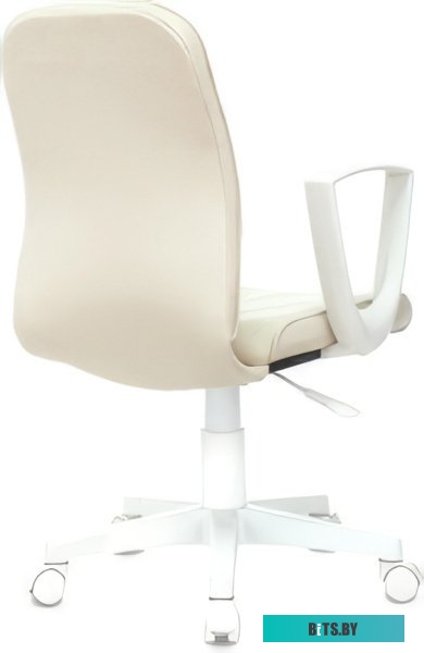 CH-W327/OR-10 Кресло Бюрократ CH-W327 слоновая кость OR-10 эко.кожа крестов. пластик пластик белый