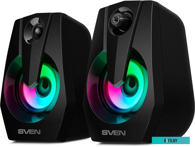 SV-020552 Колонки Sven 370 2.0 черный 6Вт