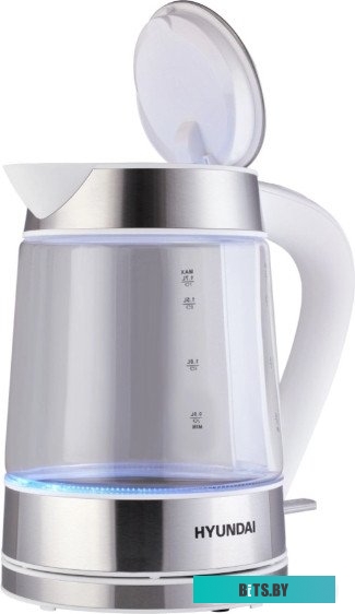HYK-G3606 Чайник электрический Hyundai HYK-G3606, 2200Вт, белый и прозрачный