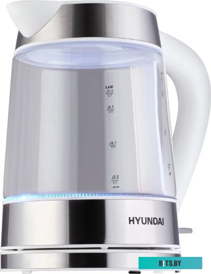 HYK-G3606 Чайник электрический Hyundai HYK-G3606, 2200Вт, белый и прозрачный