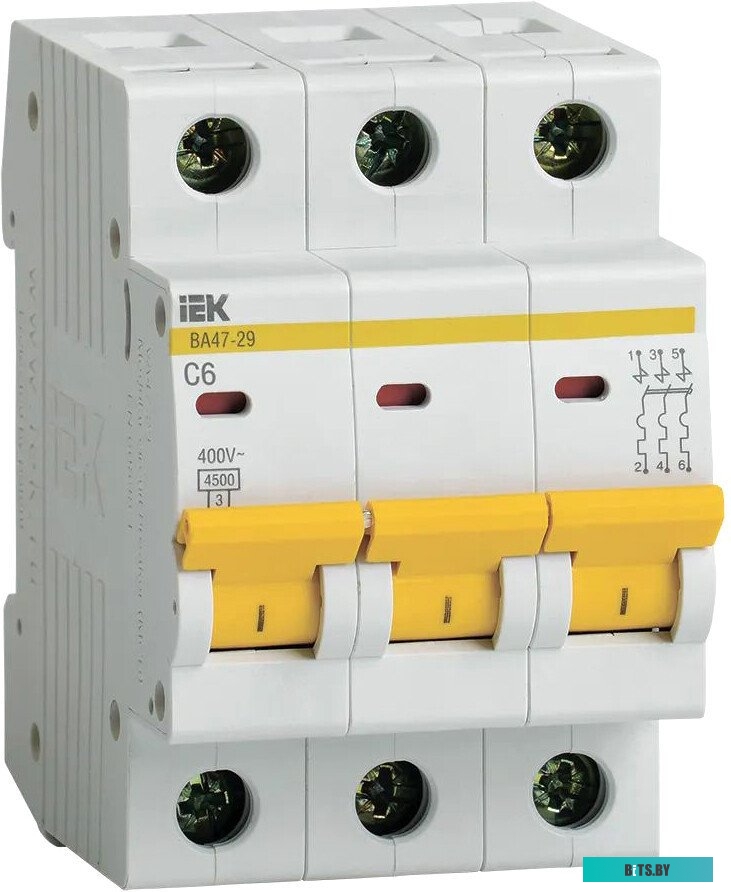 Выключатель автоматический IEK VA47-29 3П C 6A 4.5kA MVA20-3-006-C