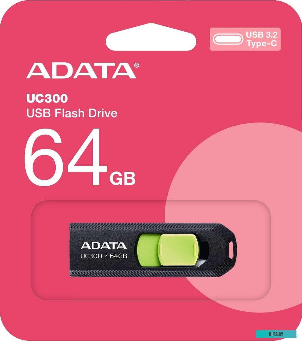 Флеш-драйв ADATA UC300 64GB ACHO-UC300-64G-RBK/GN