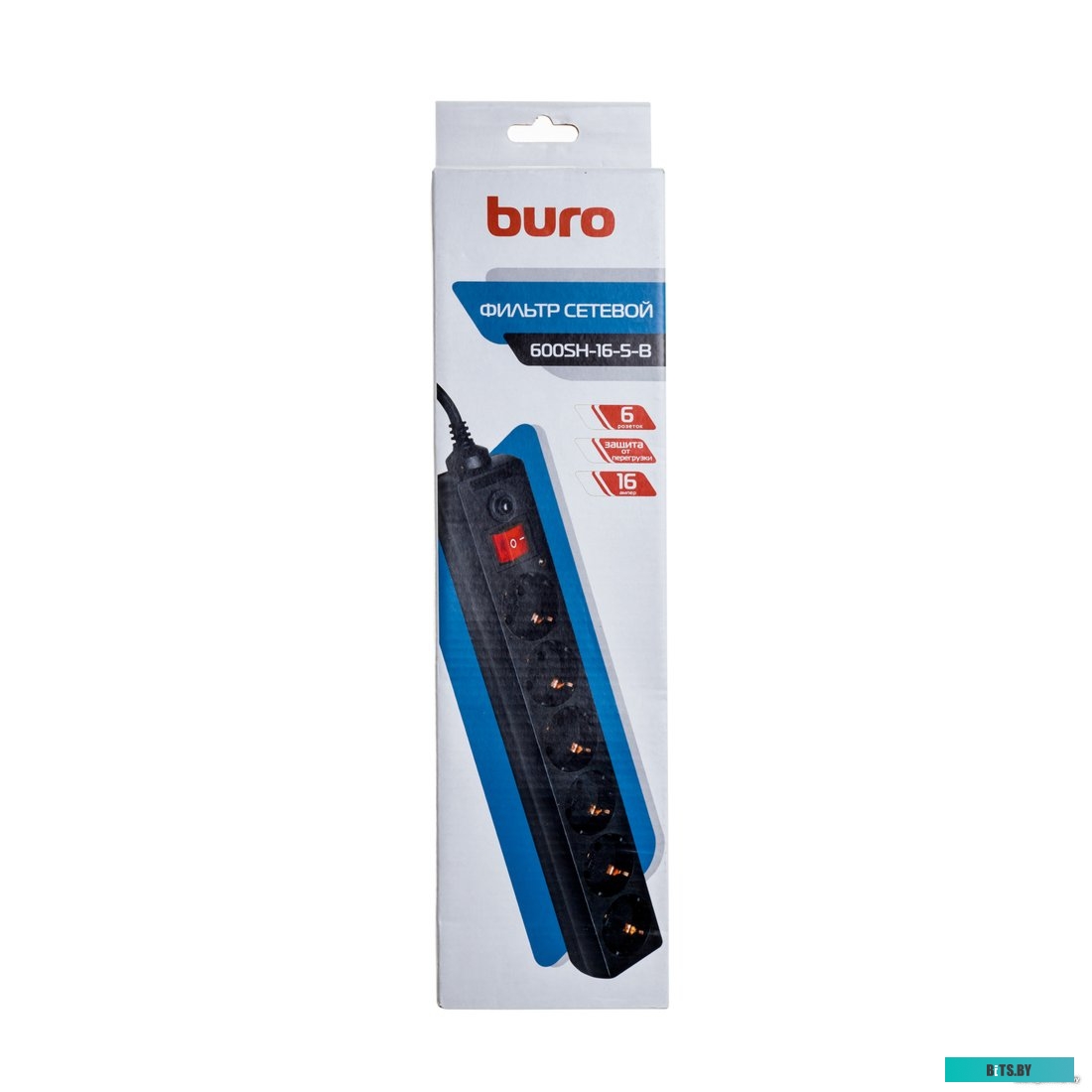 Сетевой фильтр (удлинитель) Buro 600SH-16-5-B