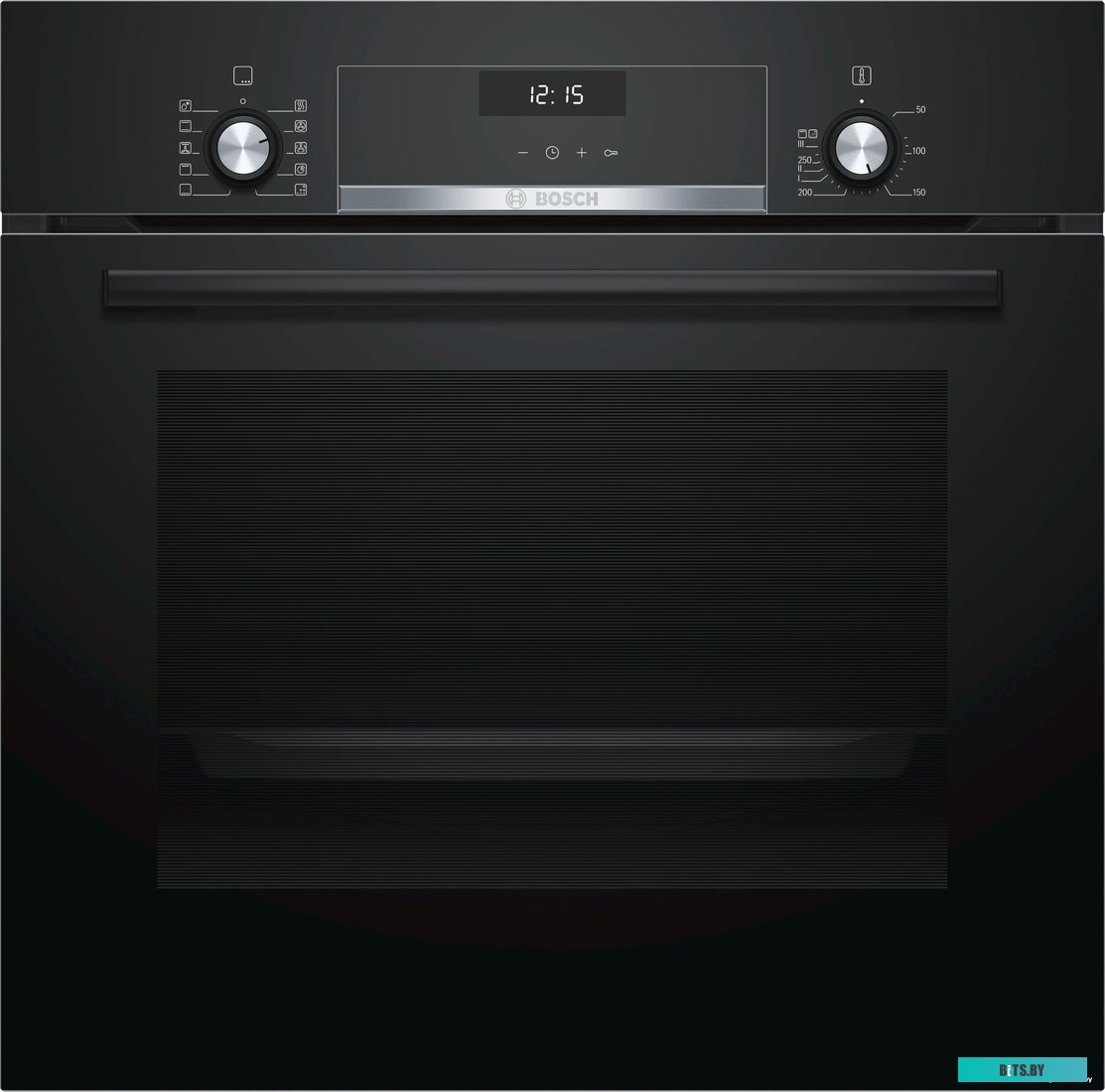 HBJ558YB0Q Serie 6, духовой шкаф электрический, 60 см, 66 л, черный, класс энергоэффективности А, 8 режимов, LCD-дисплей, галогенное освещение, самооч