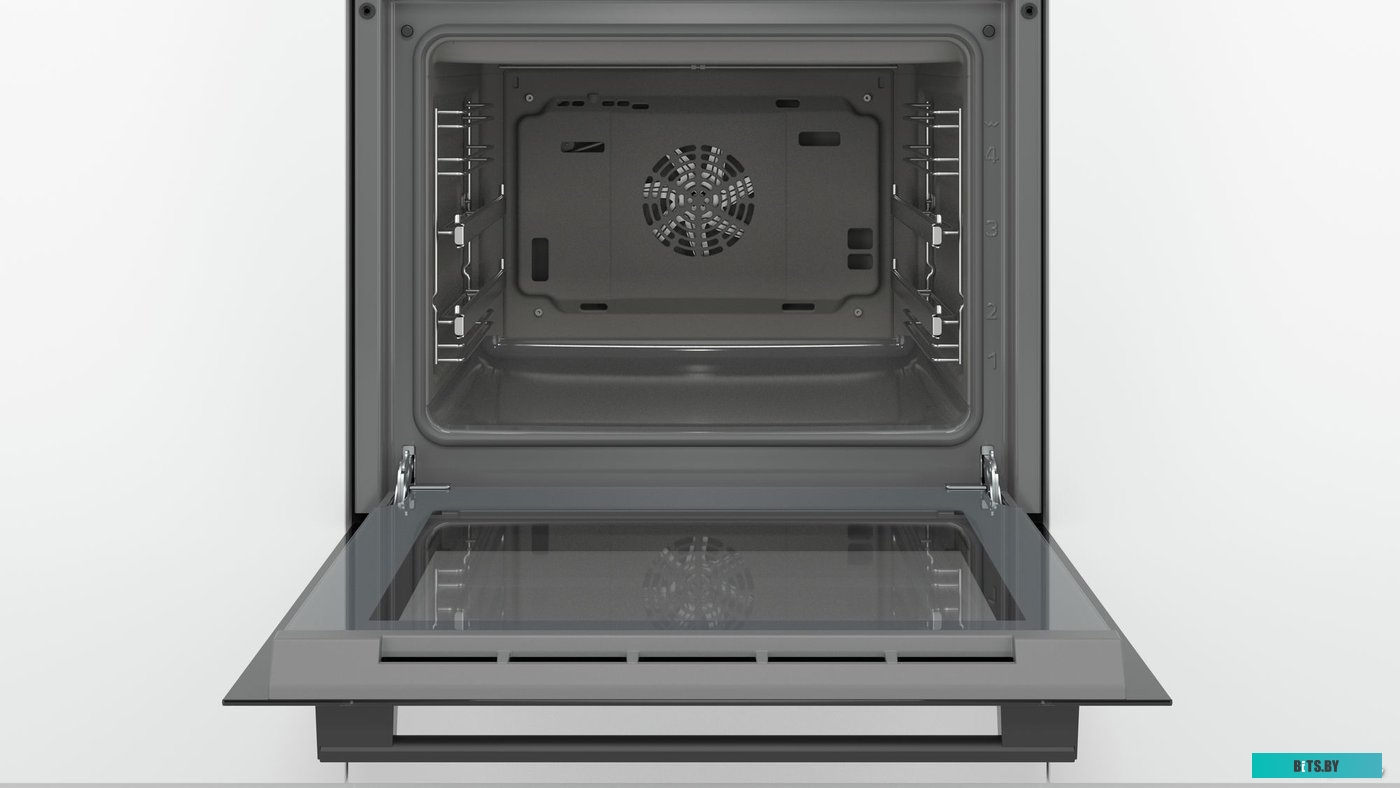 HBJ558YB0Q Serie 6, духовой шкаф электрический, 60 см, 66 л, черный, класс энергоэффективности А, 8 режимов, LCD-дисплей, галогенное освещение, самооч