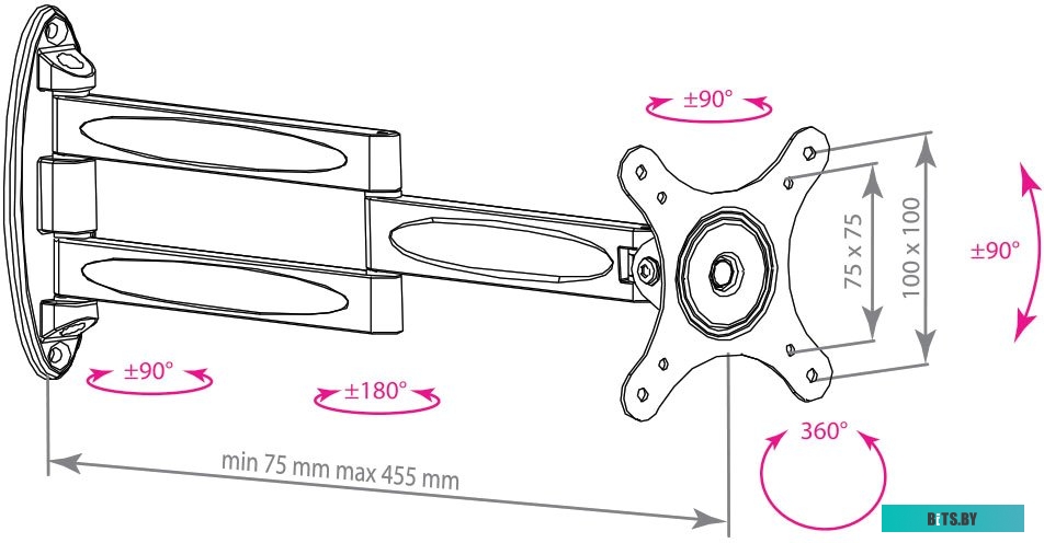 Кронштейн Kromax TECHNO-11W (белый)
