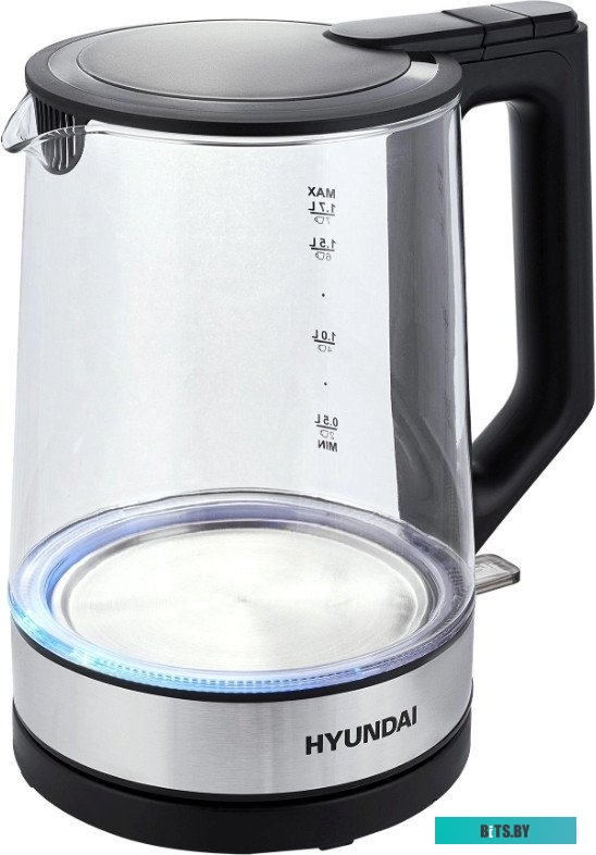 HYK-G8808 Чайник электрический Hyundai HYK-G8808 1.7л. 2200Вт черный/серебристый корпус: стекло
