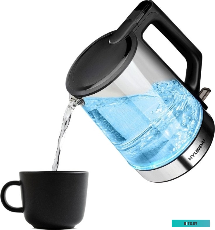 HYK-G8808 Чайник электрический Hyundai HYK-G8808 1.7л. 2200Вт черный/серебристый корпус: стекло