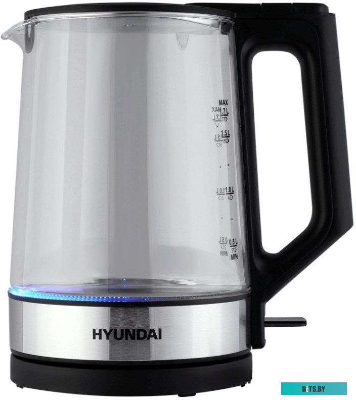 HYK-G8808 Чайник электрический Hyundai HYK-G8808 1.7л. 2200Вт черный/серебристый корпус: стекло