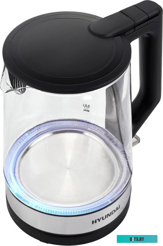 HYK-G8808 Чайник электрический Hyundai HYK-G8808 1.7л. 2200Вт черный/серебристый корпус: стекло