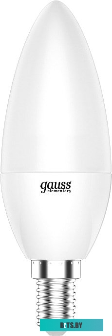 33120 Лампа светодиодная Gauss Elementary 10Вт цок.:E14 свеча 220B 4100K св.свеч.бел.нейт. C37 (упак.:10шт) (33120)