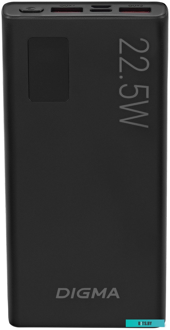 DGPF10A22PBK Мобильный аккумулятор Digma DGPF10A 10000mAh QC3.0/PD3.0 22.5W 5A 2xUSB-A/USB-C черный (DGPF10A22PBK)