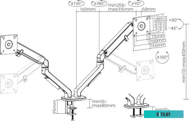 Кронштейн для мониторов Ultramounts UM735WD