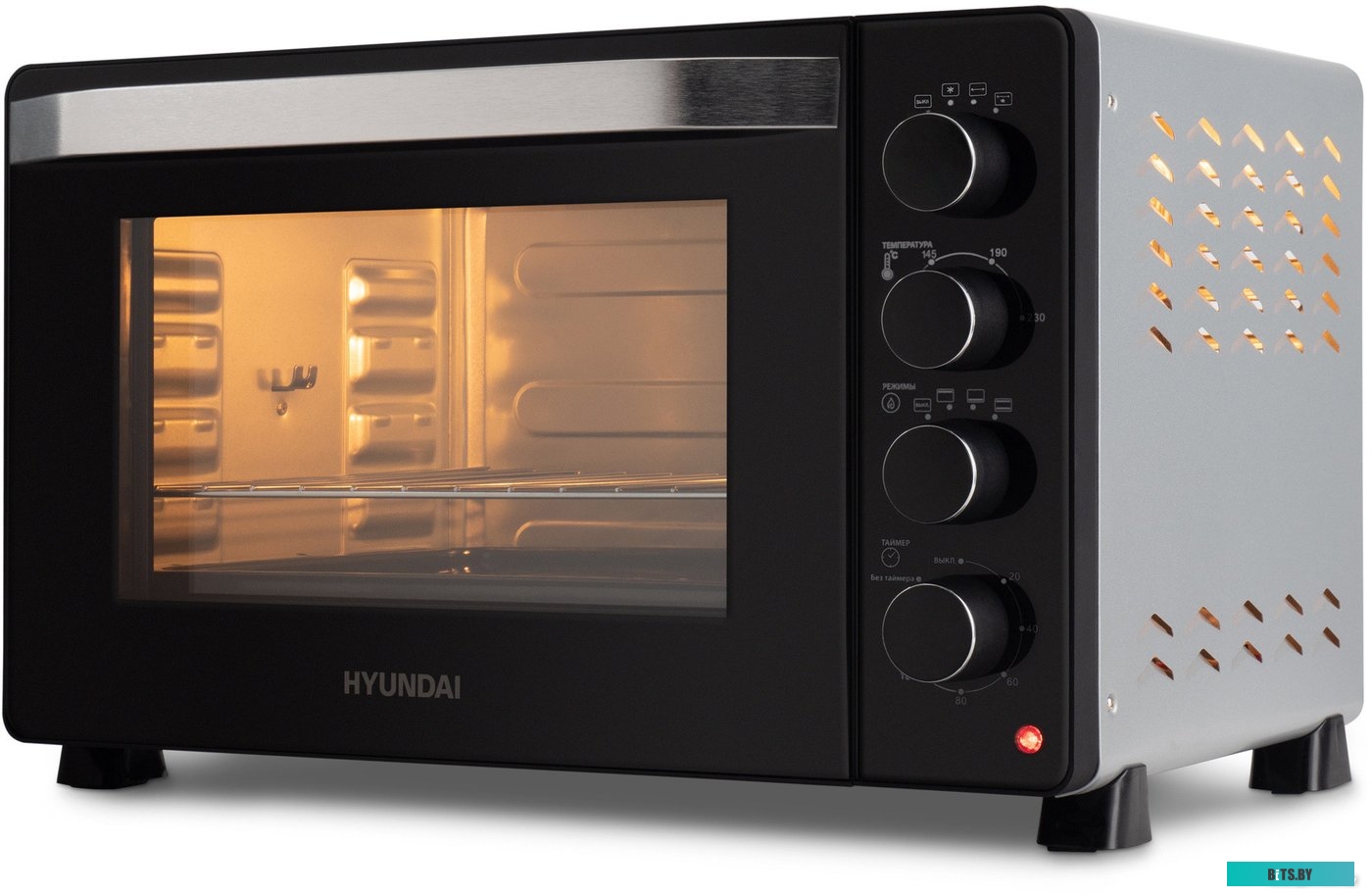 MIO-HY081 Мини-печь Hyundai MIO-HY081 38л. 2000Вт серебристый/черный