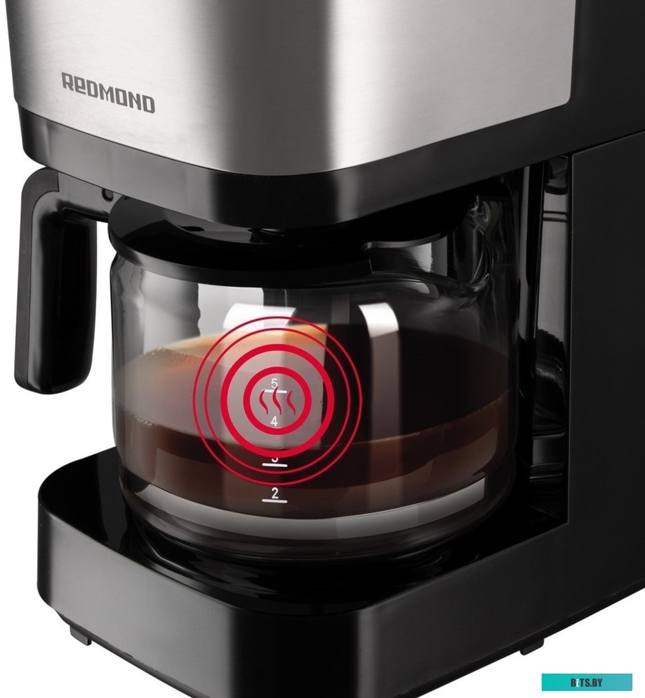 RCM-M1528 Кофеварка капельная Red Solution RCM-M1528 600Вт черный/серебристый