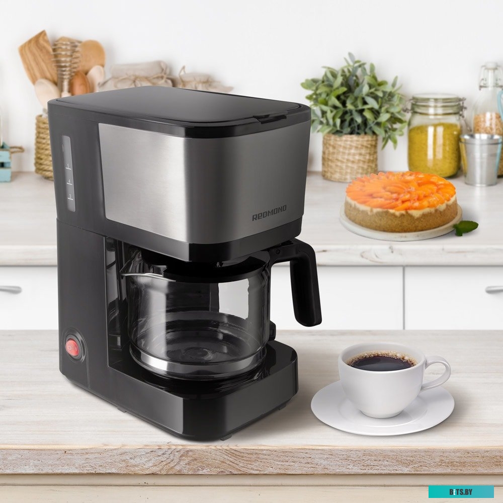 RCM-M1528 Кофеварка капельная Red Solution RCM-M1528 600Вт черный/серебристый