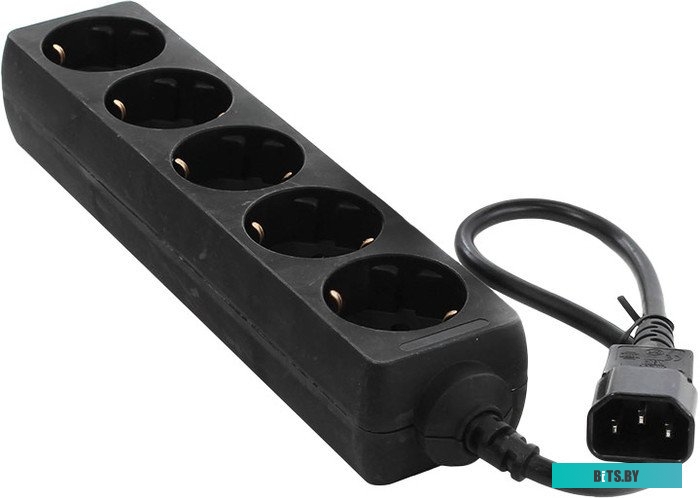 Сетевой фильтр (удлинитель) ExeGate 5 розеток, 0.5 м, черный (SPU-5-0.5B)
