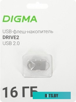 DGFUM016A20SR Флеш Диск Digma 16Gb DRIVE2 DGFUM016A20SR USB2.0 серебристый