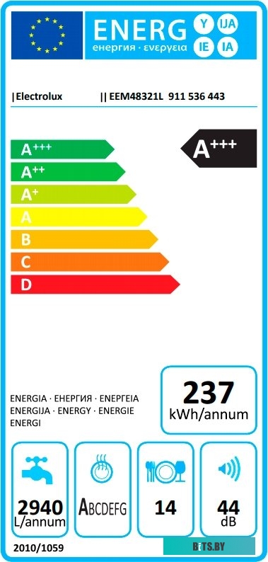 EEM48321L Посудомоечная машина встраив. Electrolux EEM48321L полноразмерная