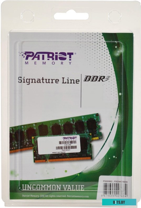 Оперативная память Patriot Signature Line 4GB DDR3 SO-DIMM PC3-12800 [PSD34G16002S]