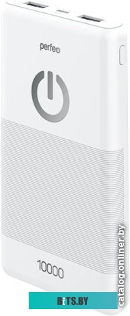 PF_B4297 Perfeo Powerbank 10000 mah + Micro usb /In Micro usb /Out USB 1 А, 2.1A/ White (PF_B4297)