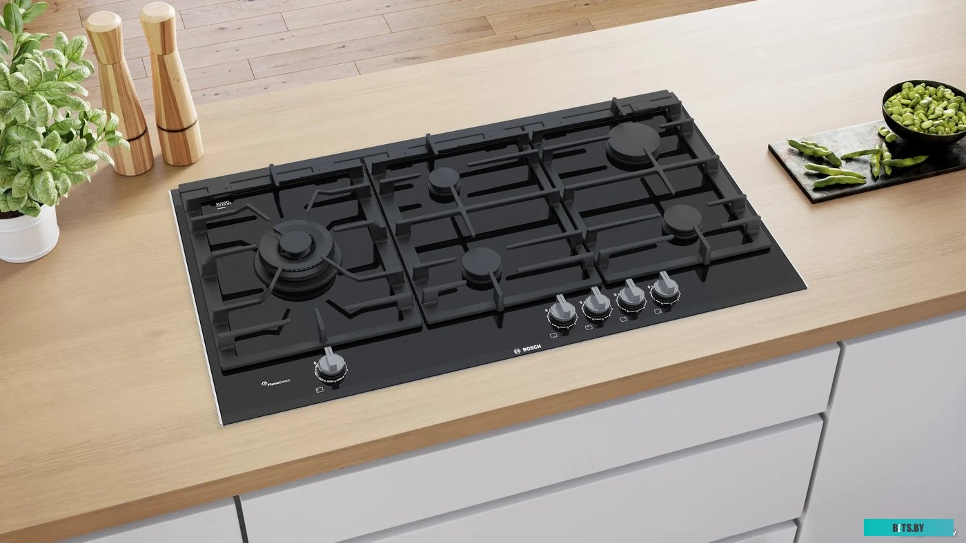 PRS9A6D70M Газовая варочная поверхность Bosch PRS9A6D70M черный