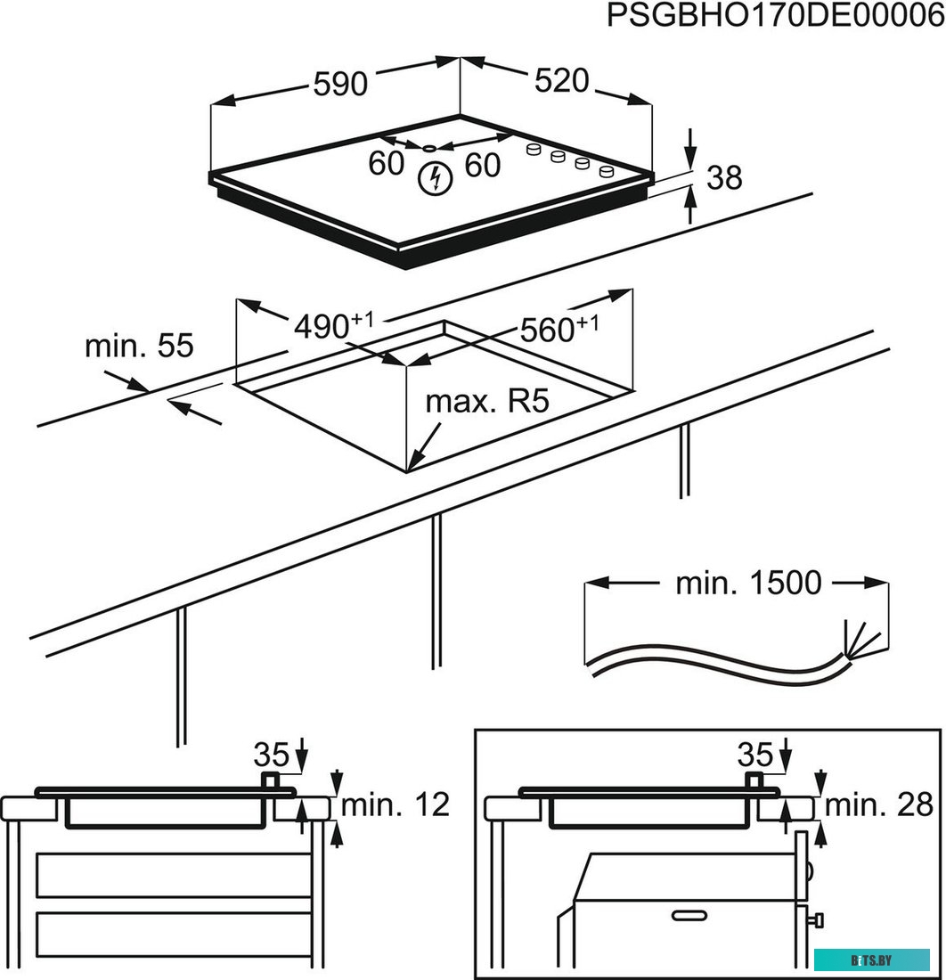 HK654070FB Варочная поверхность AEG HK654070FB черный