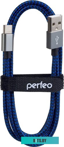 Кабель Perfeo USB2.0 A вилка - USB Type-C (черно-синий 3m) U4904